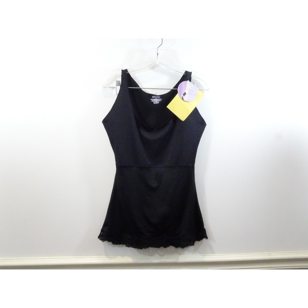 Spanx Hide & Sleek Black Lace Trim Shapewear Camisole Tank Top Large NWT